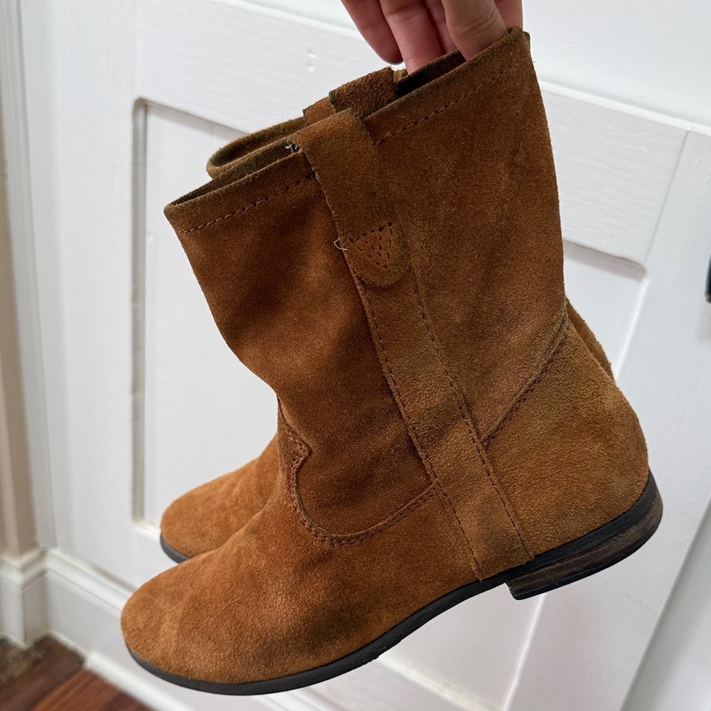 Vince Camuto Tan Suede Ankle Boots Western Boho Booties 7.5